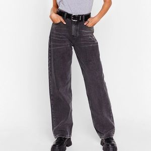 NEW Nasty Gal High Waisted Straight Leg Wide Jeans